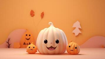 Cute object in halloween concept. Generative AI photo