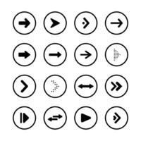 Set of vector arrow icons. Collection of pointers