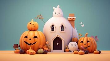 Cute object in halloween concept. Generative AI photo