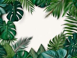 Tropical floral background copy space. Space for text photo