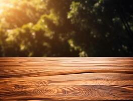 Close-Up Photo of Wooden Table, Rustic Charm  Ai generated