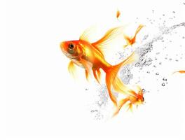 Close up Photo of a Goldfish with copy space, Golden Beauty