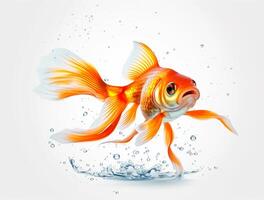 Close up Photo of a Goldfish with copy space, Golden Beauty