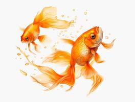 Close up Photo of a Goldfish with copy space, Golden Beauty