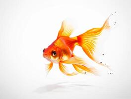 Close up Photo of a Goldfish with copy space, Golden Beauty