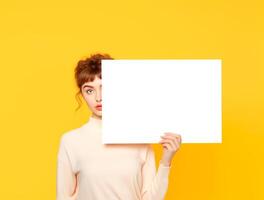 Elegant Girl's Hands Holding Paper Frame photo