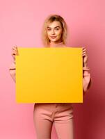 Stylish Woman's Hands with Empty Frame photo