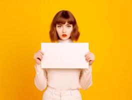 Elegant Girl's Hands Holding Paper Frame photo