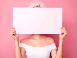 Elegant Girl's Hands Holding Paper Frame photo