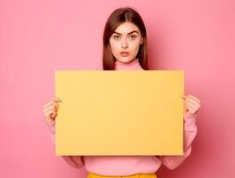 Elegant Girl's Hands Holding Paper Frame photo