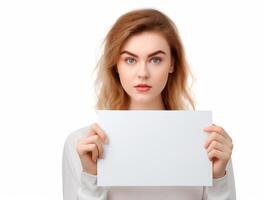 Elegant Girl's Hands Holding Paper Frame photo