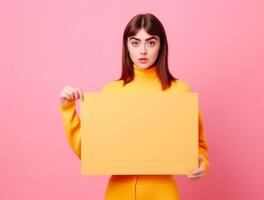 Elegant Girl's Hands Holding Paper Frame photo