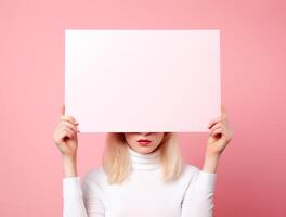 Graceful Woman's Hands Holding Paper Frame photo