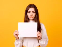 Graceful Woman's Hands Holding Paper Frame photo