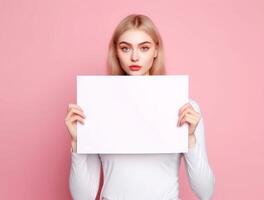 Graceful Woman's Hands Holding Paper Frame photo