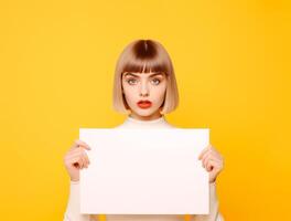 Graceful Woman's Hands Holding Paper Frame photo