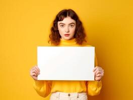 femenino manos participación vacío marco ai generado foto