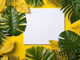 Tropical floral background copy space. Space for text photo