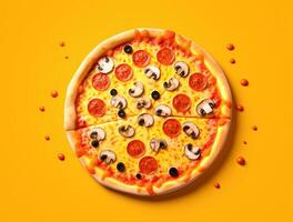 Freshly Baked Pizza with Tasty Toppings photo