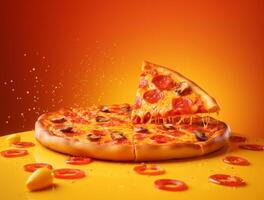 Freshly Baked Pizza with Tasty Toppings photo