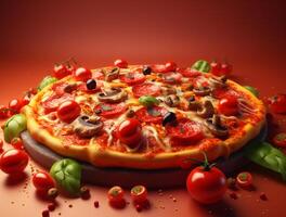 Freshly Baked Pizza with Tasty Toppings photo