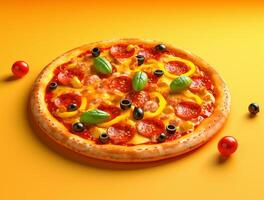 Freshly Baked Pizza with Tasty Toppings photo