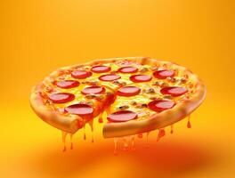 Freshly Baked Pizza with Tasty Toppings Ai generated photo