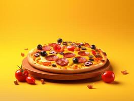 Freshly Baked Pizza with Tasty Toppings photo