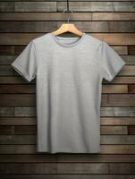 Blank grey t-shirt for mockup design Ai generated photo