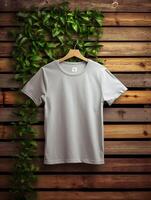 Blank grey t-shirt for mockup design Ai generated photo