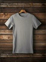 Blank grey t-shirt for mockup design Ai generated photo