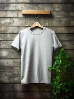 Professional Grey T-Shirt for Mockup Design Ai generated photo