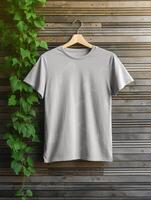 profesional gris camiseta para Bosquejo diseño ai generado foto