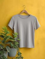 Professional Grey T-Shirt for Mockup Design Ai generated photo