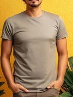 Professional Grey T-Shirt for Mockup Design  Ai generated photo