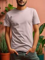 Grey T-Shirt for Mockup Design Ai generated photo