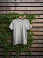 gris camiseta para Bosquejo diseño ai generado foto