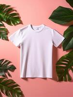 Professional White T-Shirt for Mockup Design Ai generated photo