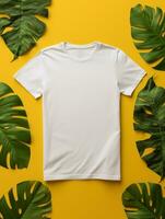 profesional blanco camiseta para Bosquejo diseño ai generado foto