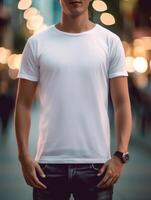 Professional White T-Shirt for Mockup Design Ai generated photo