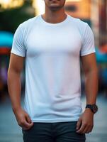 Professional White T-Shirt for Mockup Design Ai generated photo