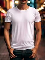 Professional White T-Shirt for Mockup Design Ai generated photo