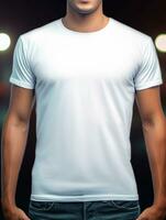 Professional White T-Shirt for Mockup Design Ai generated photo