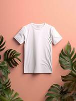 profesional blanco camiseta para Bosquejo diseño ai generado foto