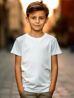 White baby T-shirt Free photo Ai generated