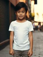 White baby T-shirt Free photo Ai generated