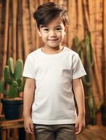 White baby T-shirt Free photo Ai generated