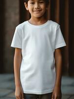 White baby T-shirt Free photo Ai generated