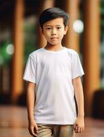 White baby T-shirt Free photo Ai generated