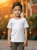 White baby T-shirt Free photo Ai generated